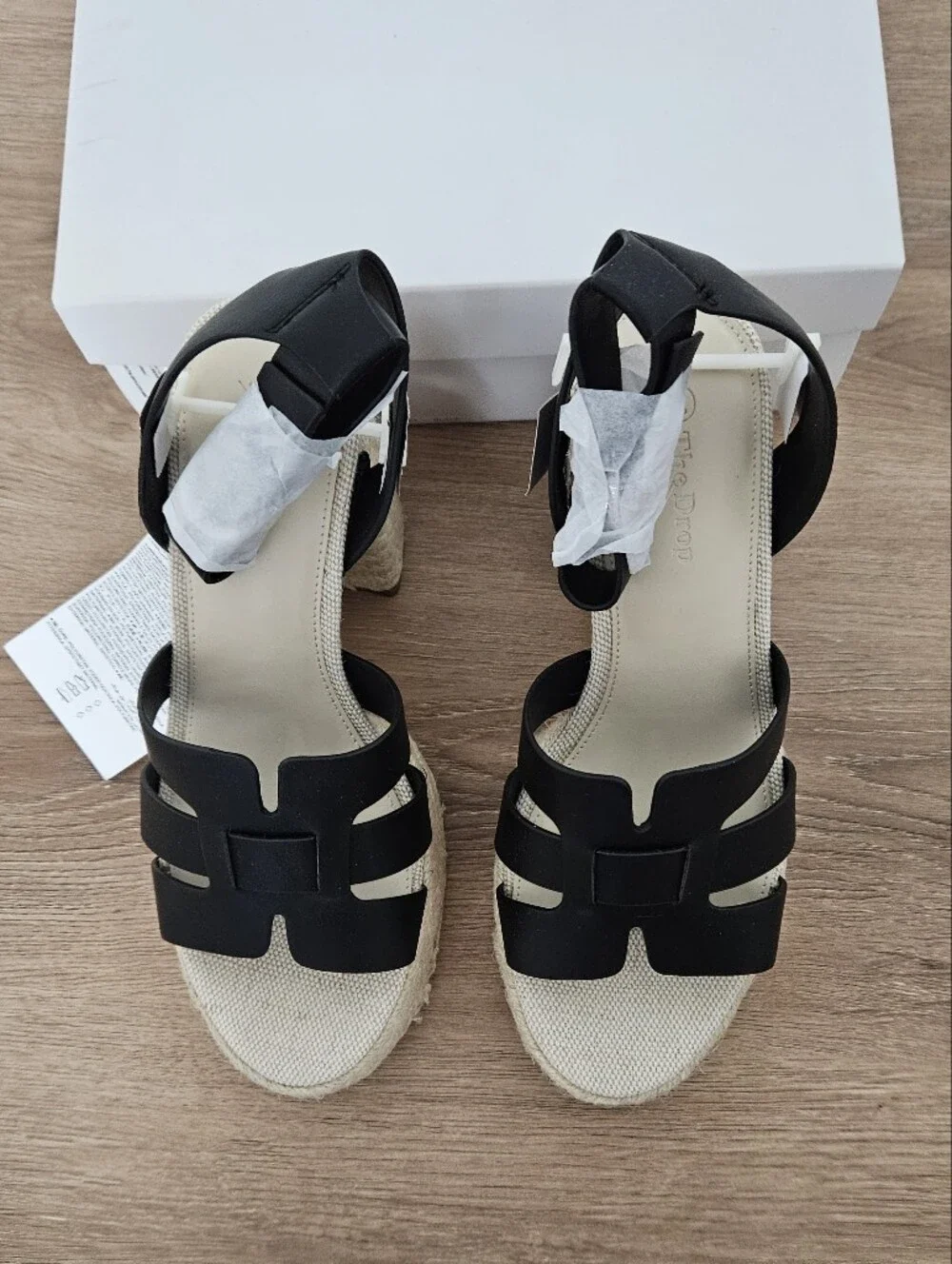 The Drop Bea Black Espadrille Platform Sandals Size 8